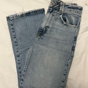 Zara straight leg light blue jeans